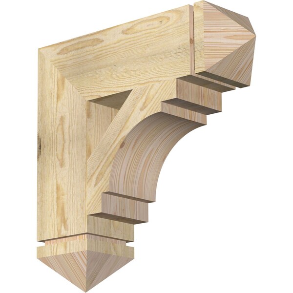 Ekena Millwork Merced Arts & Crafts Rough Sawn Bracket, Douglas Fir, 6"W x 22"D x 22"H BKT06X22X22MRC03RDF - main